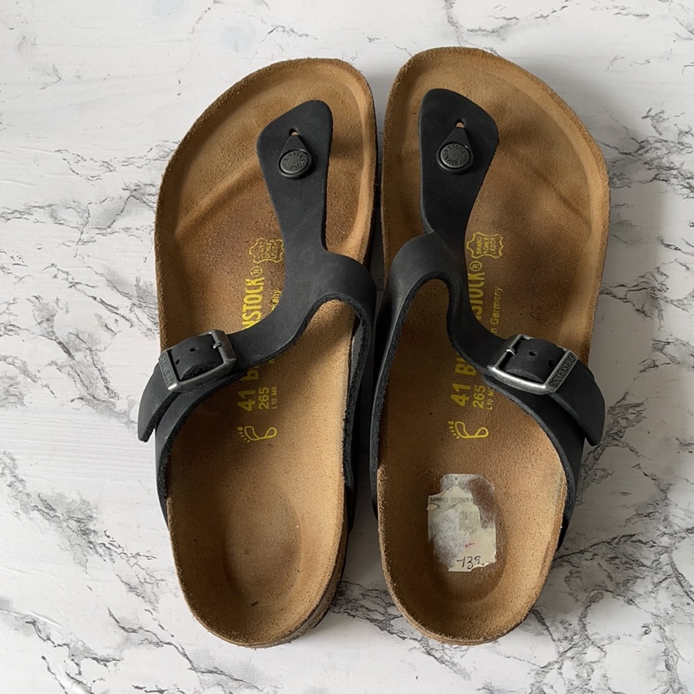 BIRKENSTOCK LEATHER GIZEH NWT WOMEN’S SIZE 10  MENS SIZE 8 - Picture 3 of 7